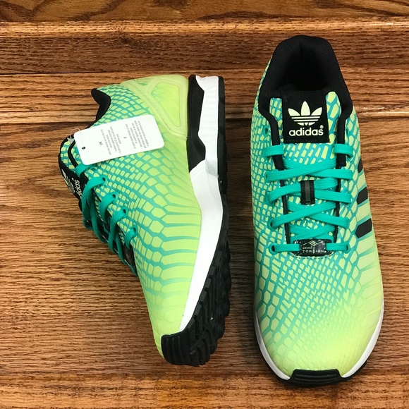 πAdidas ZX Flux Xeno Torsion Green White Shoes - Picture 5 of 8